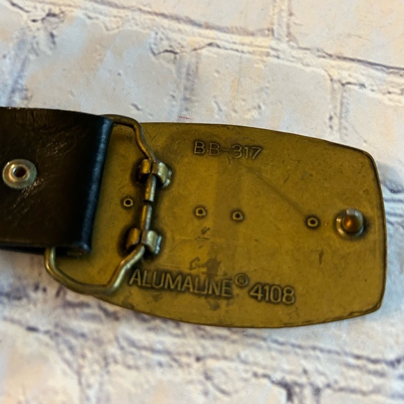 Vintage Accessories Vintage Bb37 Alumaline 418 Changeable Buckle Black Leather Belt Size Ml